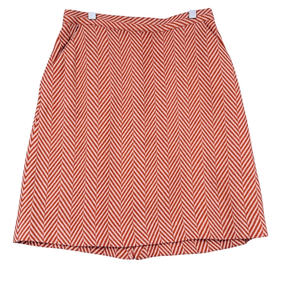 Tucker for Target Orange Beige Herringbone Wool Blend A Line Skirt‎ Size 9